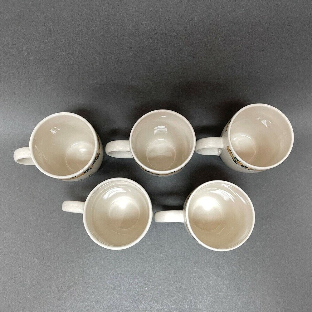 Thomson Pottery Cups Birdhouse Birds Heart Vine Border Lot of 5 - Picture 3 of 7